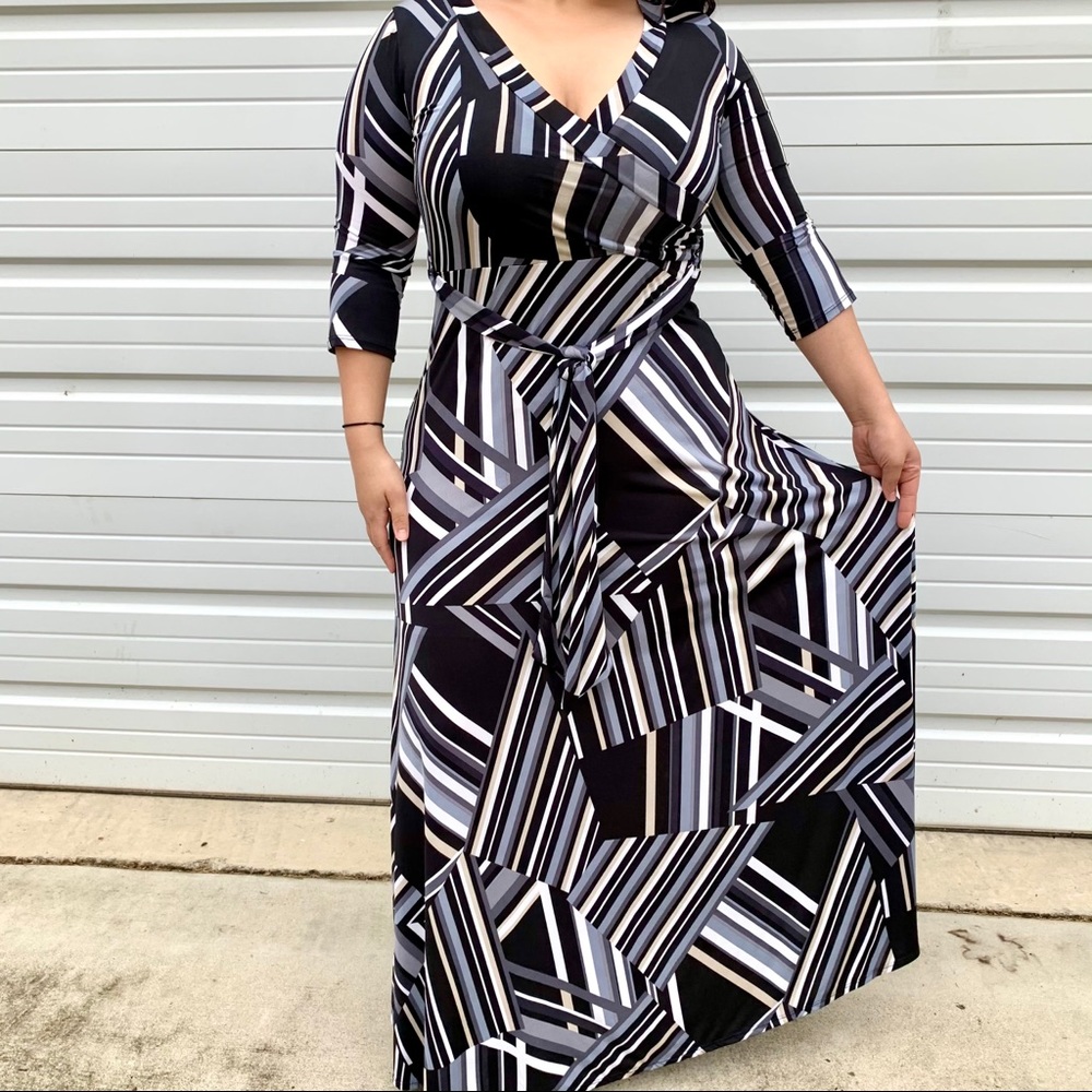 stripe dresses black white beige